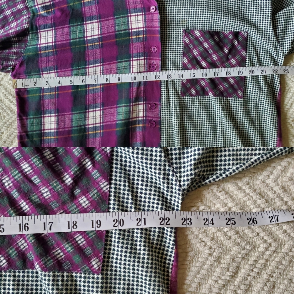 Vintage Bubblegrunge Mixed Pattern Oversized Flan… - image 6